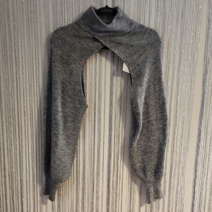 Forever 21 Charcoal Cut-Out Sweater shrug